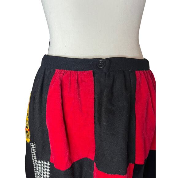 Vintage Wool Blend Quilted Patchwork Maxi Blanket Skirt Size Medium Cottage Core - Picture 6 of 7